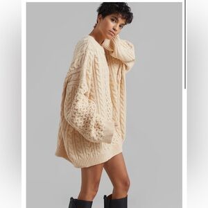 The Frankie Shop Pailey Braided Sweater in Cream